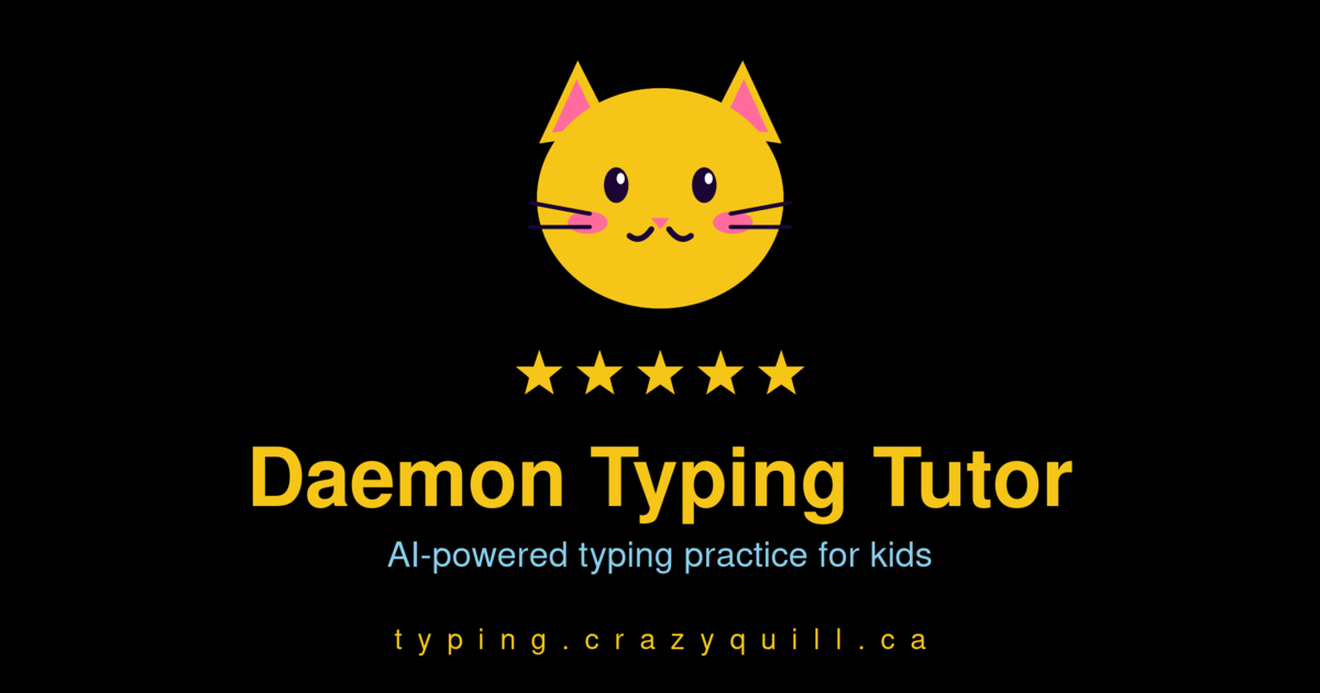 Daemon Typing Daemon Typing Tutor — AI-powered typing practice for kids